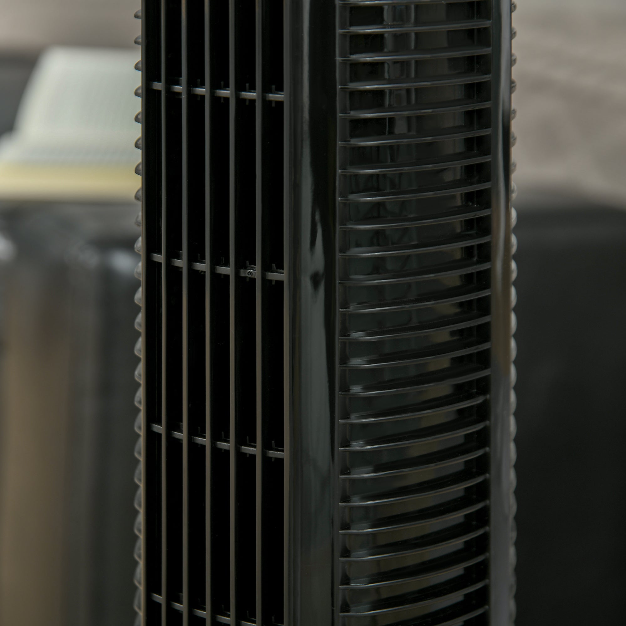 Modern Column Fan, 3 Speeds with 70° Oscillation, Tower Fan with Round Base and Handle, 50W Power, Ø 20 x 78.5 cm, black