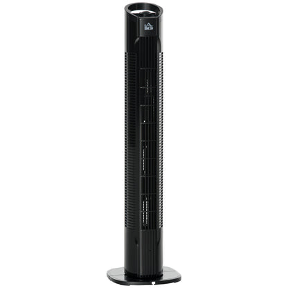 Modern Column Fan, 3 Speeds with 70° Oscillation, Tower Fan with Round Base and Handle, 50W Power, Ø 20 x 78.5 cm, black