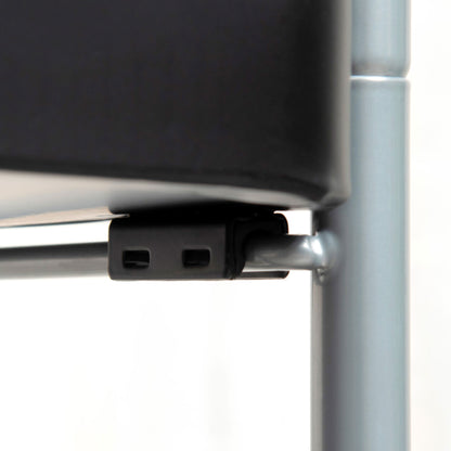 2-Tier Serving Trolley with Handles and Swivel Wheels, Metal Storage Trolley for Kitchen Living Room, 63x40.4x83.5cm, Black