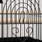 Bird Cage Design House Feeders Perches 3 doors Removable Droppings Tray + Transport Handle 50.5 x 41 x 121 cm Black