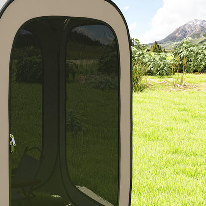 Pop-up Camping Tent Screen Tent foldable Space Tent with Carrying Bag, Mesh Door, Family Tent Pavilion for 6 People, Camping, Garden, Patio, 340 x 300 x 220 cm, Khaki