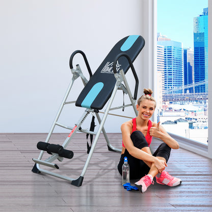 foldable inversion bench gravity trainer with safety belt inversion table with adjustable inversion angle stretching bench to relieve the spine, back trainer supports up to 136kg