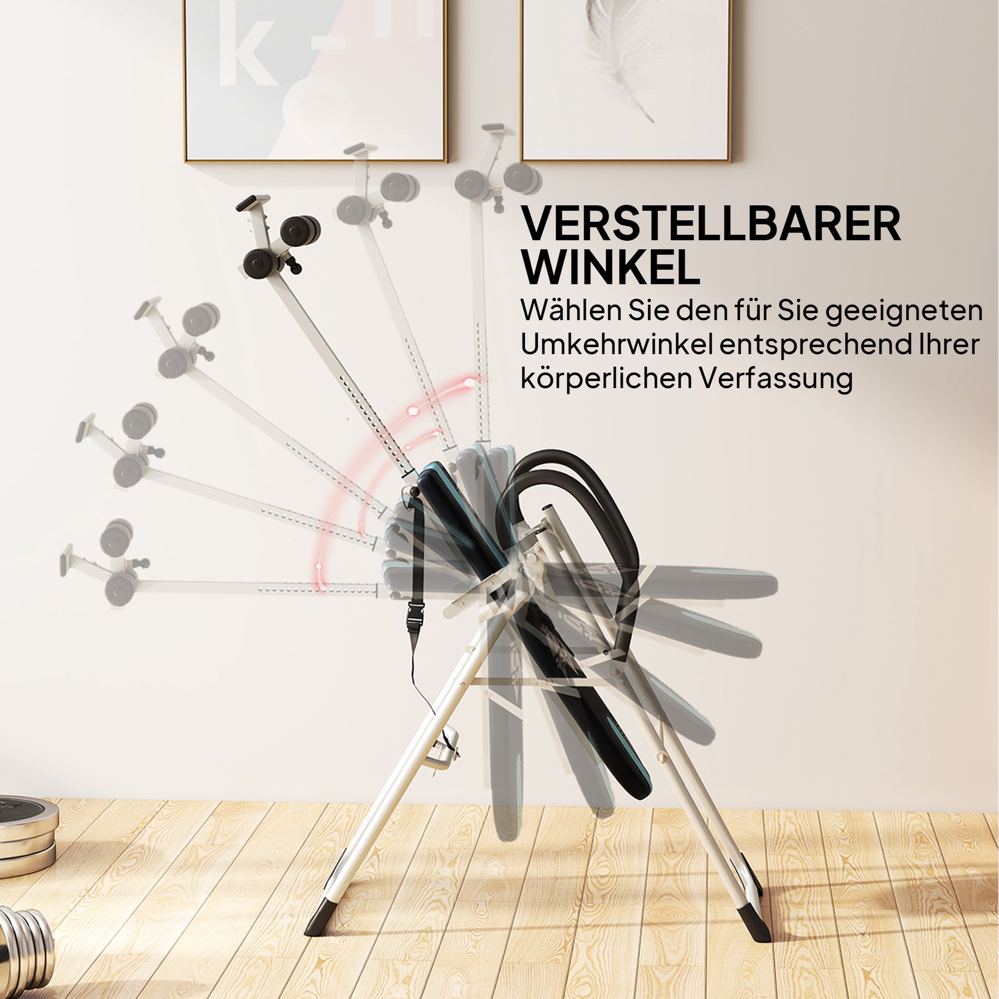 foldable inversion bench gravity trainer with safety belt inversion table with adjustable inversion angle stretching bench to relieve the spine, back trainer supports up to 136kg