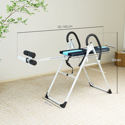 foldable inversion bench gravity trainer with safety belt inversion table with adjustable inversion angle stretching bench to relieve the spine, back trainer supports up to 136kg