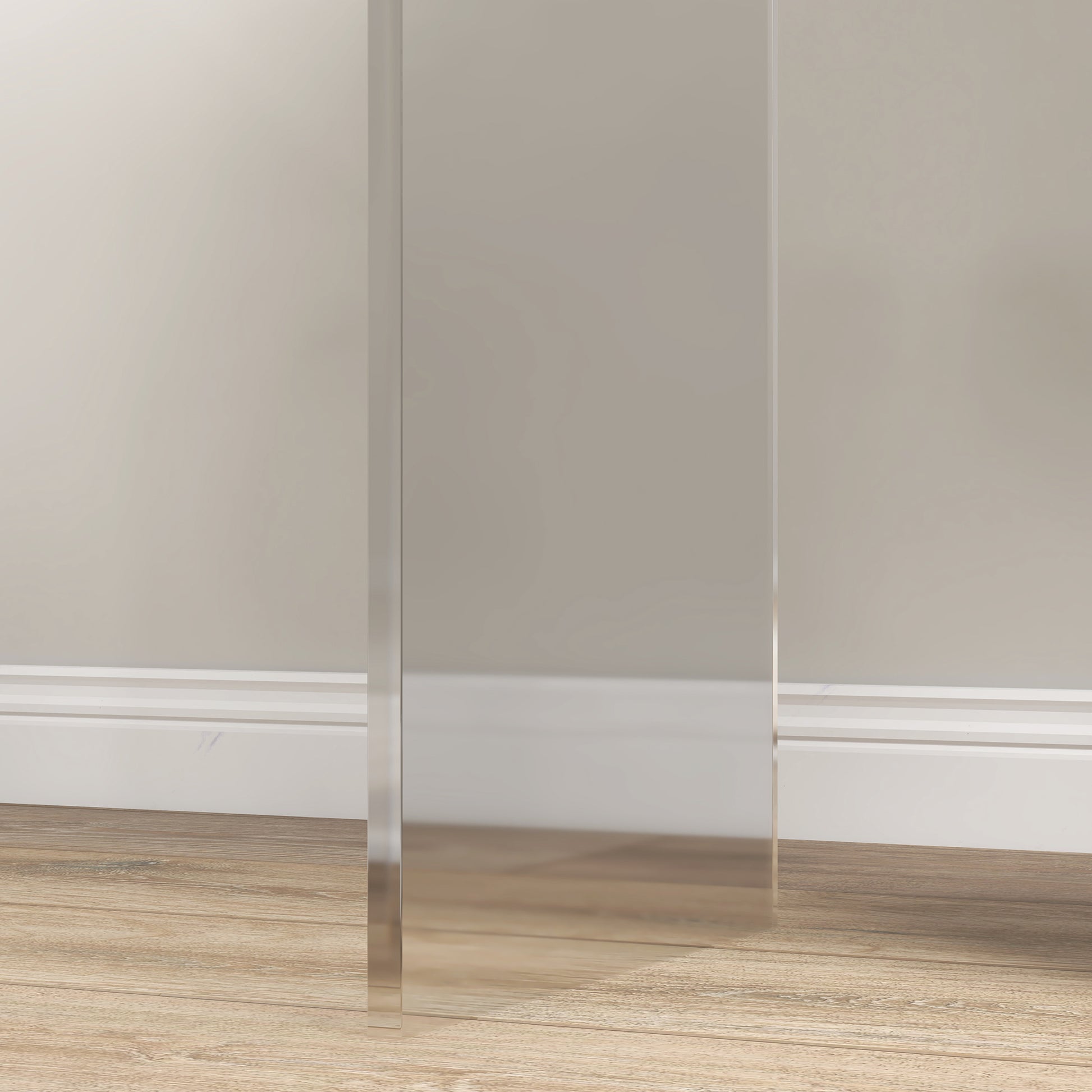 U-Shaped Acrylic Coffee Table, Modern Table with Smooth Edges and Rounded Corners, 53.5x30.5x53.5 cm, Transparent