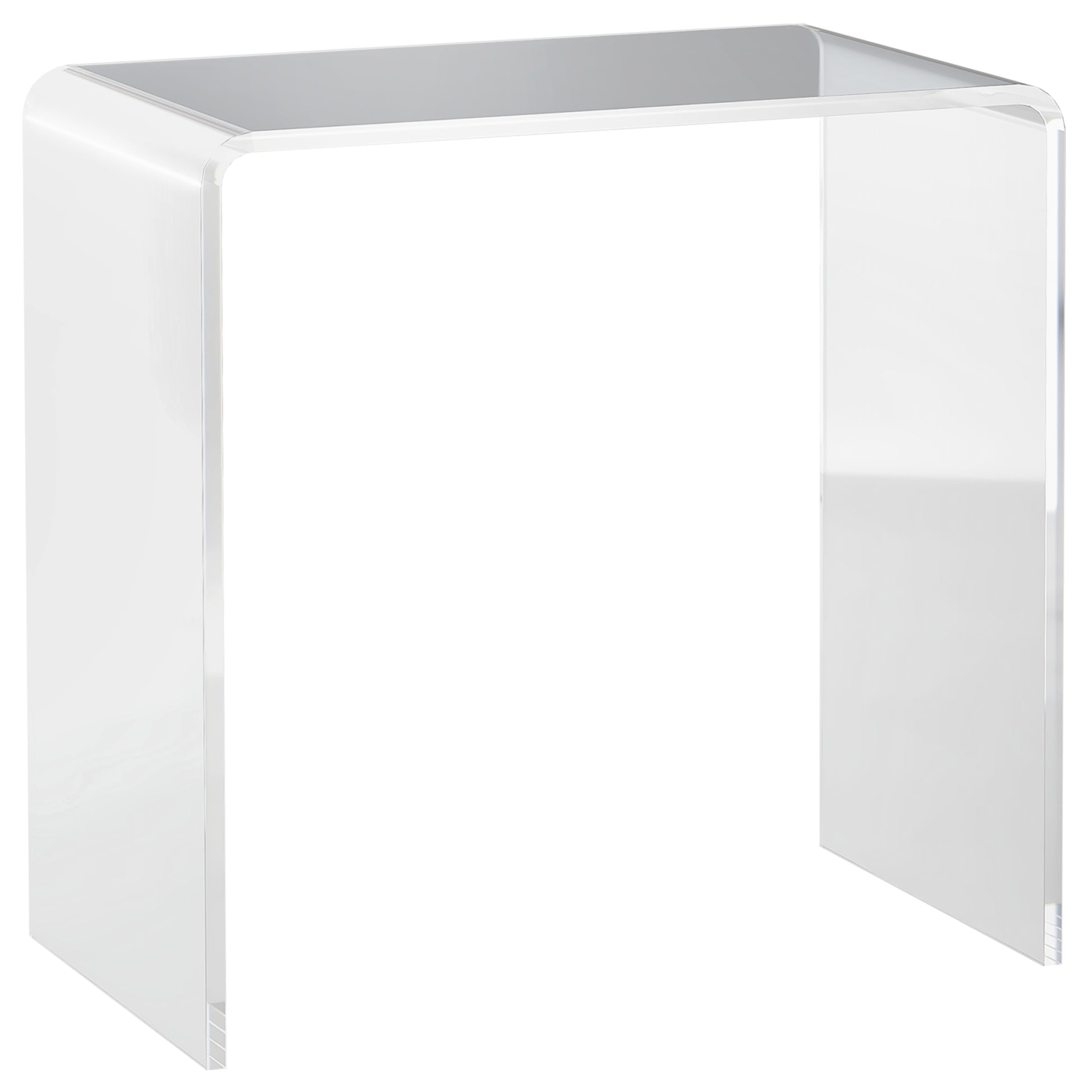U-Shaped Acrylic Coffee Table, Modern Table with Smooth Edges and Rounded Corners, 53.5x30.5x53.5 cm, Transparent