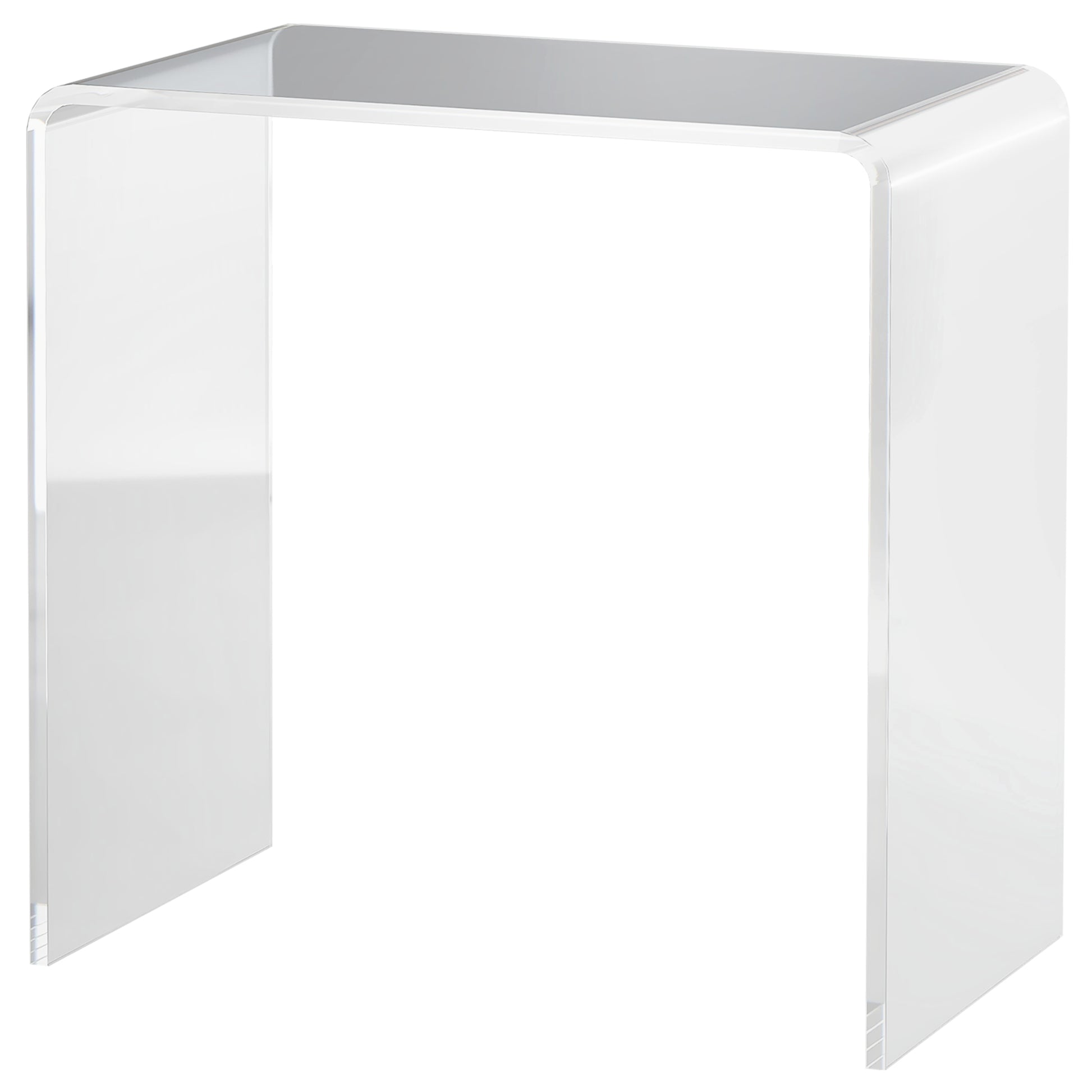 U-Shaped Acrylic Coffee Table, Modern Table with Smooth Edges and Rounded Corners, 53.5x30.5x53.5 cm, Transparent