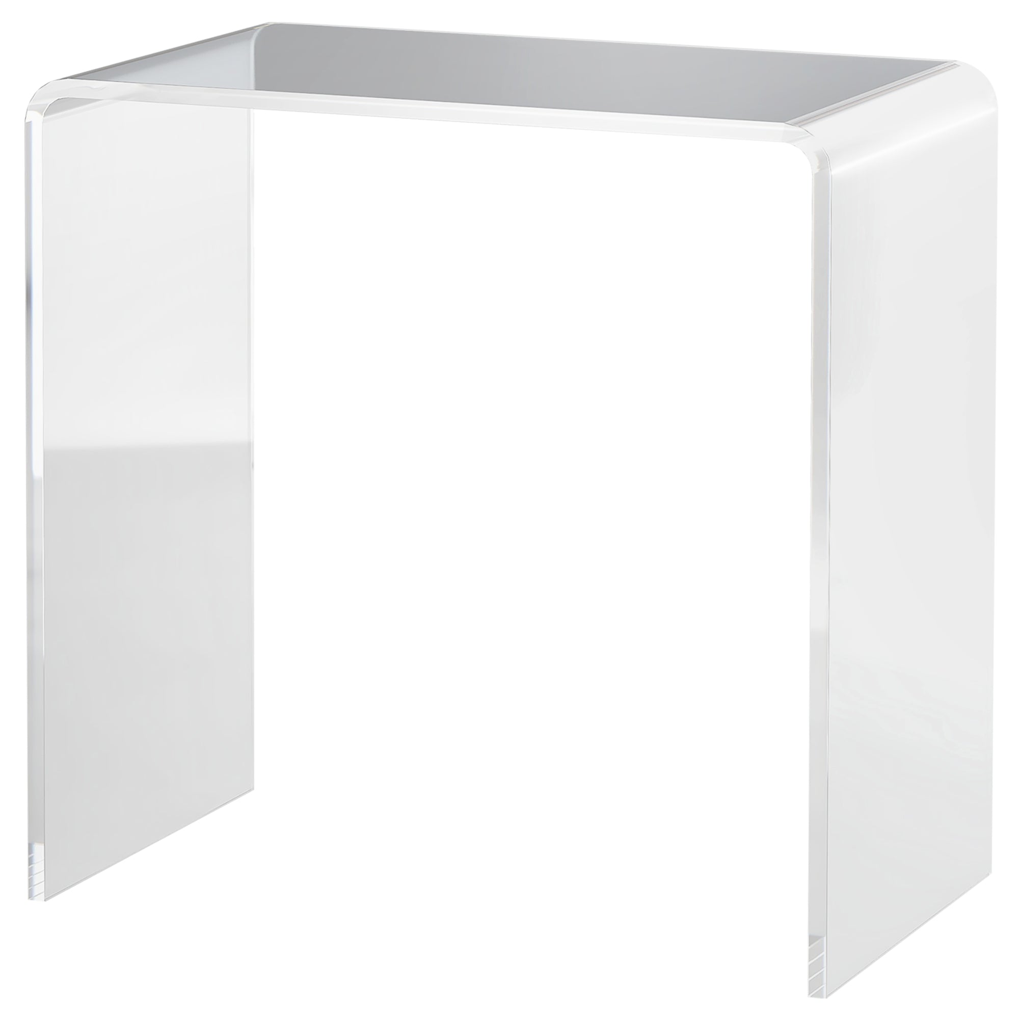 U-Shaped Acrylic Coffee Table, Modern Table with Smooth Edges and Rounded Corners, 53.5x30.5x53.5 cm, Transparent