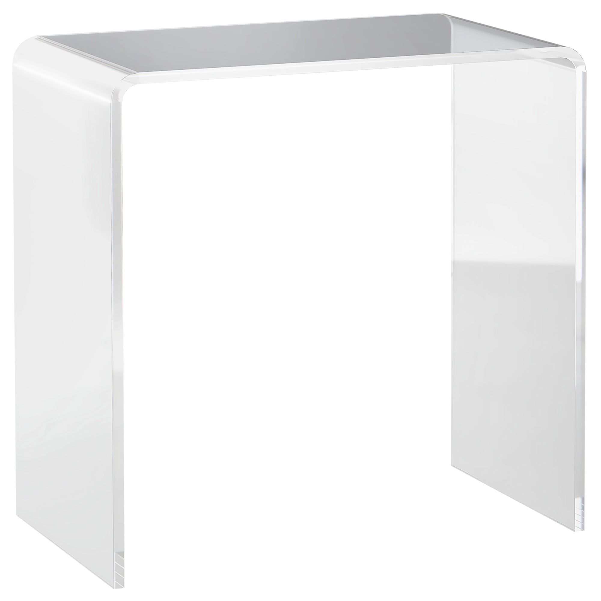 U-Shaped Acrylic Coffee Table, Modern Table with Smooth Edges and Rounded Corners, 53.5x30.5x53.5 cm, Transparent