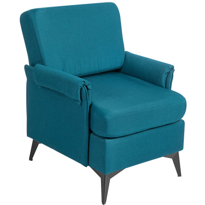 Breathable Linen Effect Fabric Decor Armchair with Rolled Arms, 70x73x83 cm, Green