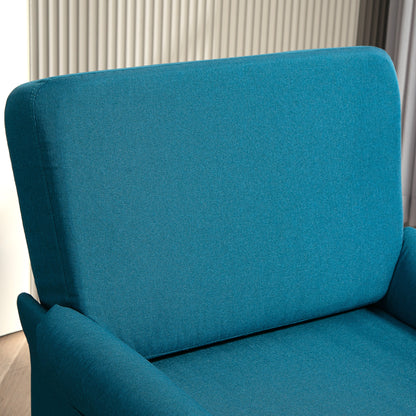 Breathable Linen Effect Fabric Decor Armchair with Rolled Arms, 70x73x83 cm, Green