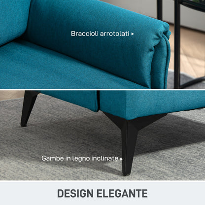 Breathable Linen Effect Fabric Decor Armchair with Rolled Arms, 70x73x83 cm, Green