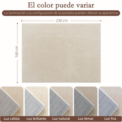 Long-Pile Washable Area Rug, 63 x 90.6 in (160 x 230 cm), Cream
