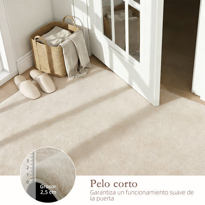 Long-Pile Washable Area Rug, 63 x 90.6 in (160 x 230 cm), Cream