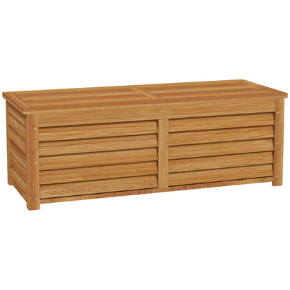 Outdoor Garden Storage Chest 176L in Wood with Handle, dim. 130L x 50W x 45H cm
