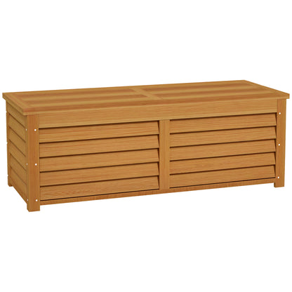 Outdoor Garden Storage Chest 176L in Wood with Handle, dim. 130L x 50W x 45H cm