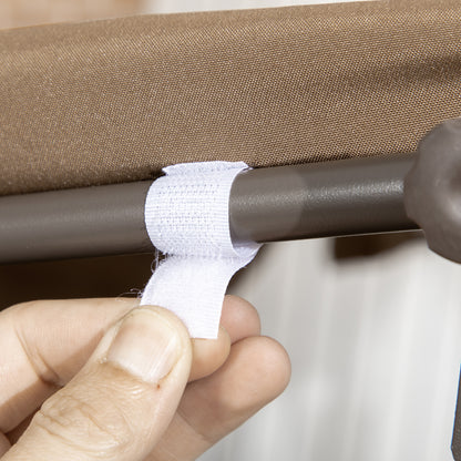 3-Seater Outdoor Garden Swing with Adjustable Canopy PE Rattan Seat and Armrests for Balcony Terrace Patio Load 240 kg 167x112x153 cm Brown