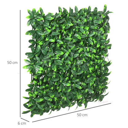 Artificial Laurel Hedge Privacy Wall Covering 12 Panels 50 x 50 cm Expandable Grid Realistic PE Green Foliage