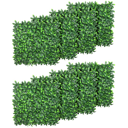 Artificial Laurel Hedge Privacy Wall Covering 12 Panels 50 x 50 cm Expandable Grid Realistic PE Green Foliage