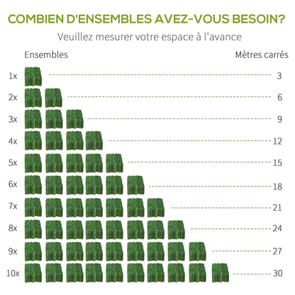 Artificial Laurel Hedge Privacy Wall Covering 12 Panels 50 x 50 cm Expandable Grid Realistic PE Green Foliage