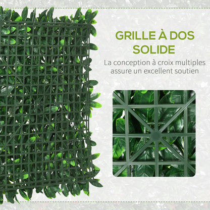 Artificial Laurel Hedge Privacy Wall Covering 12 Panels 50 x 50 cm Expandable Grid Realistic PE Green Foliage
