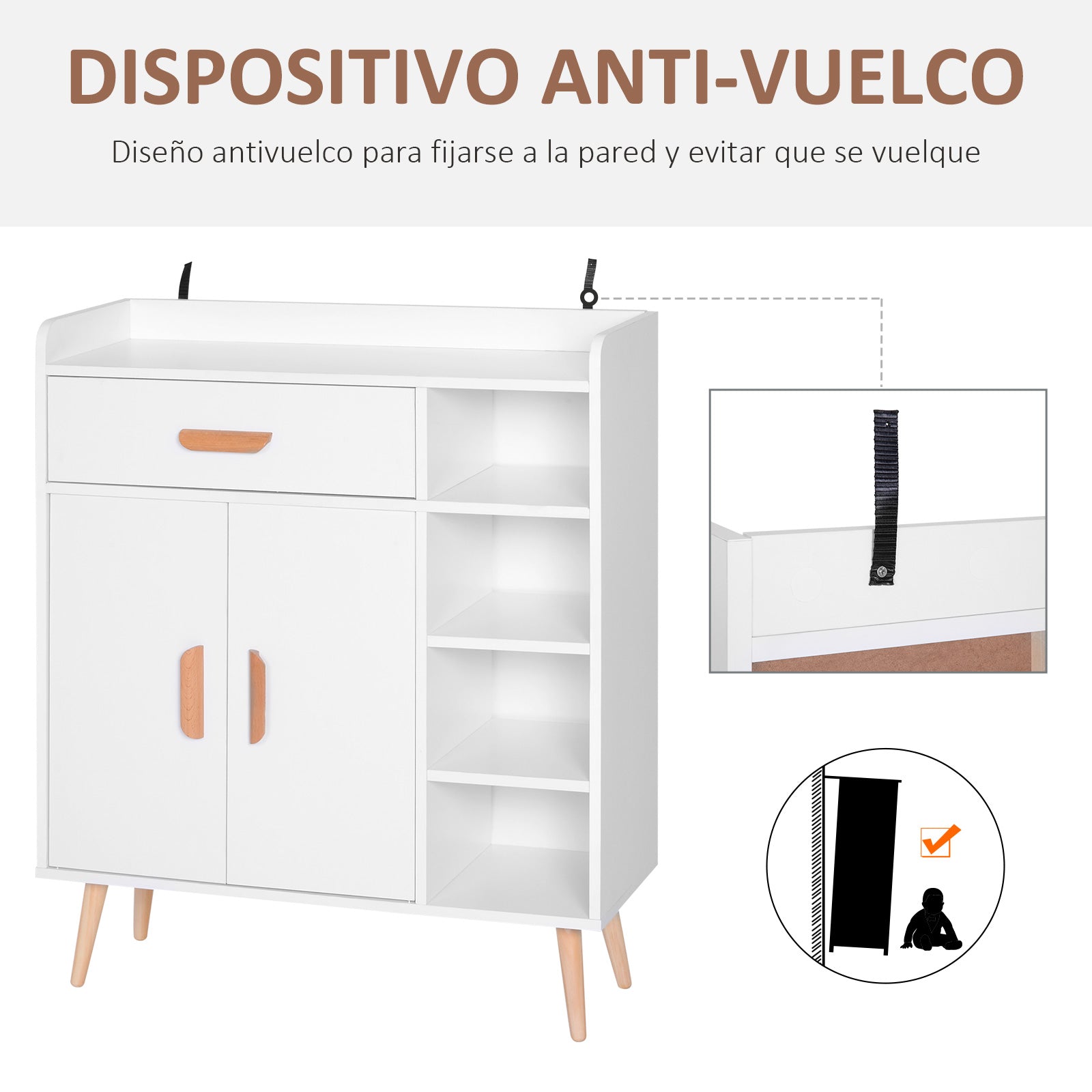 Sideboard Buffet Cabinet Console Table Multi-Functional Furniture for Dining Room Living Room Bathroom Hallway 31.5x11.6x37.8 inches