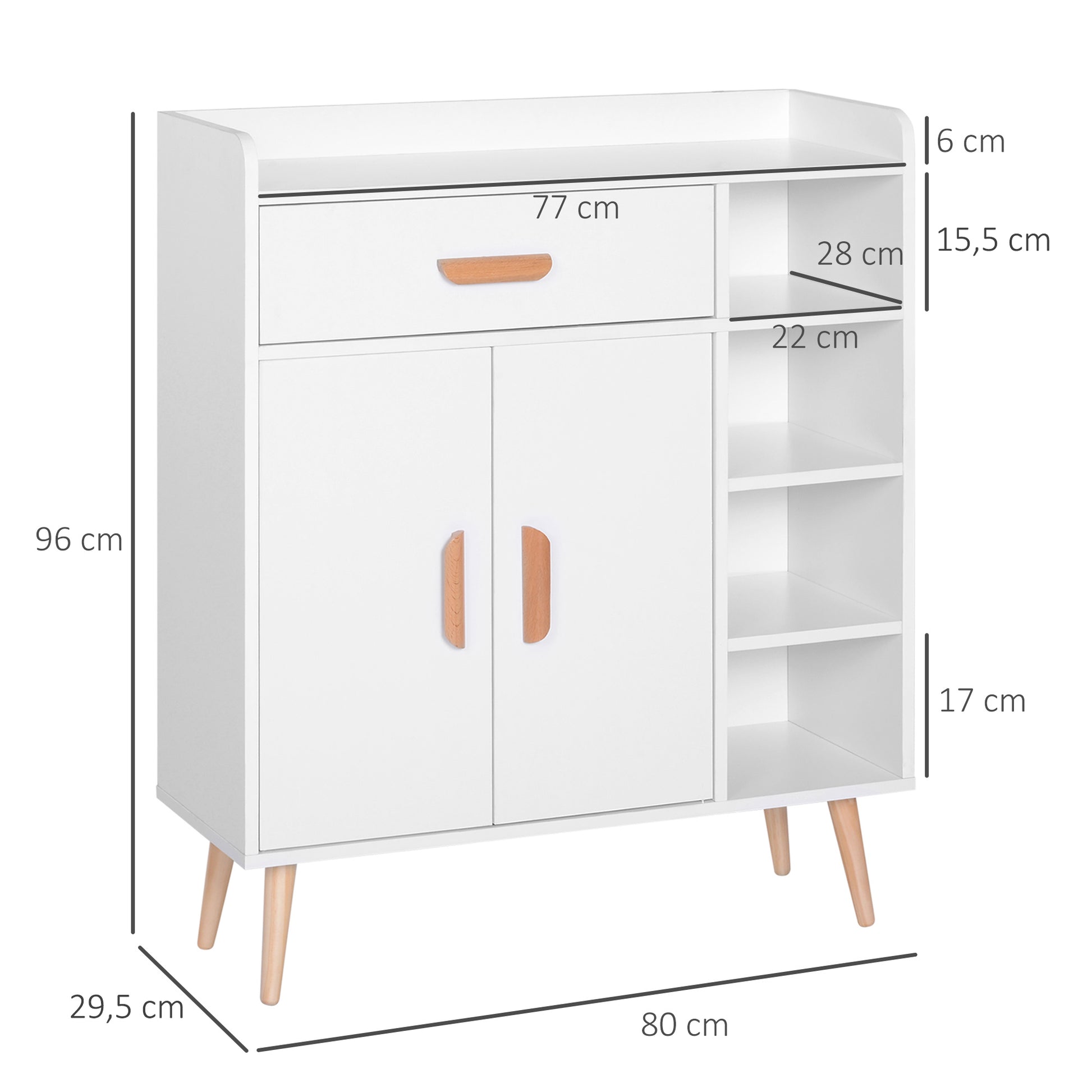 Sideboard Buffet Cabinet Console Table Multi-Functional Furniture for Dining Room Living Room Bathroom Hallway 31.5x11.6x37.8 inches