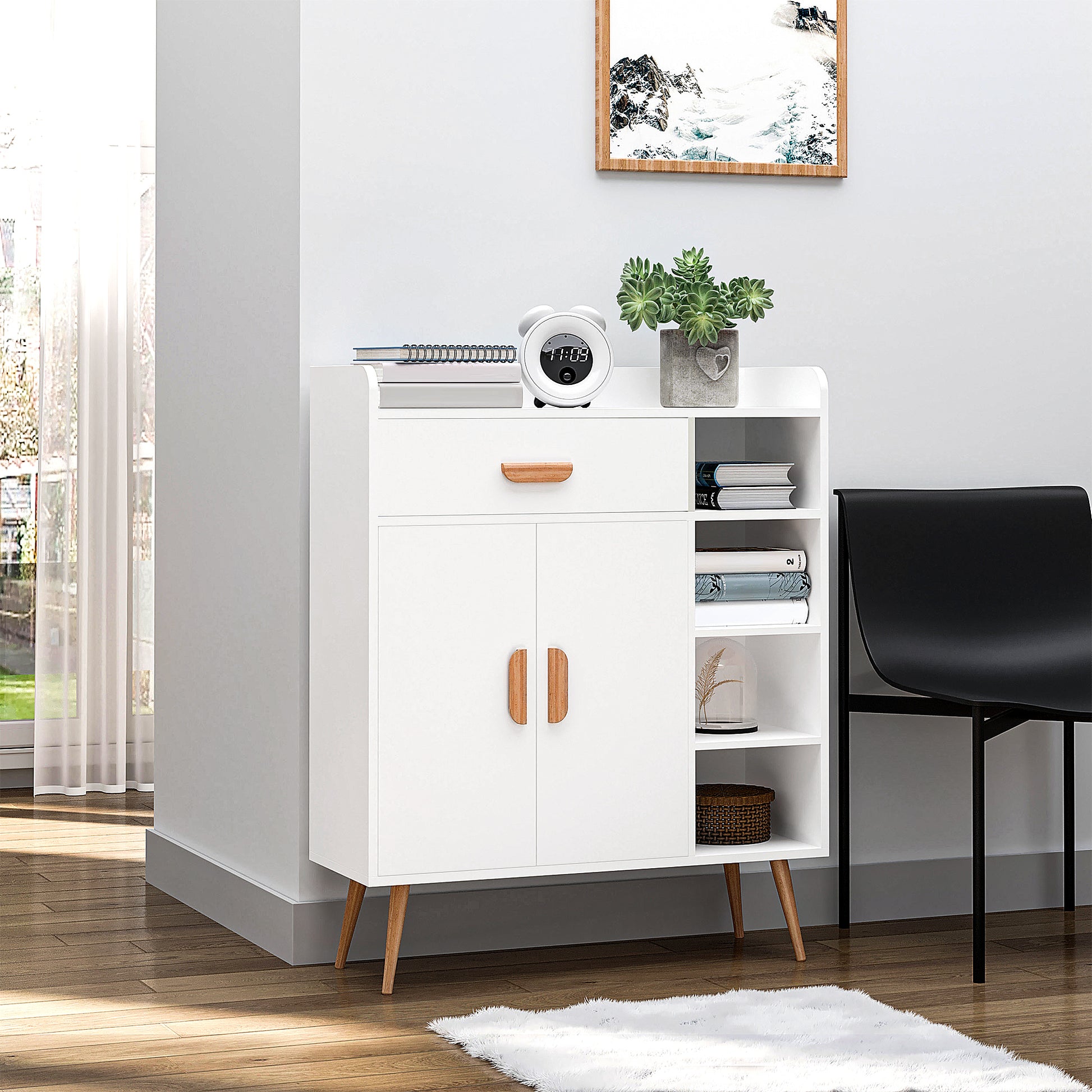 Sideboard Buffet Cabinet Console Table Multi-Functional Furniture for Dining Room Living Room Bathroom Hallway 31.5x11.6x37.8 inches