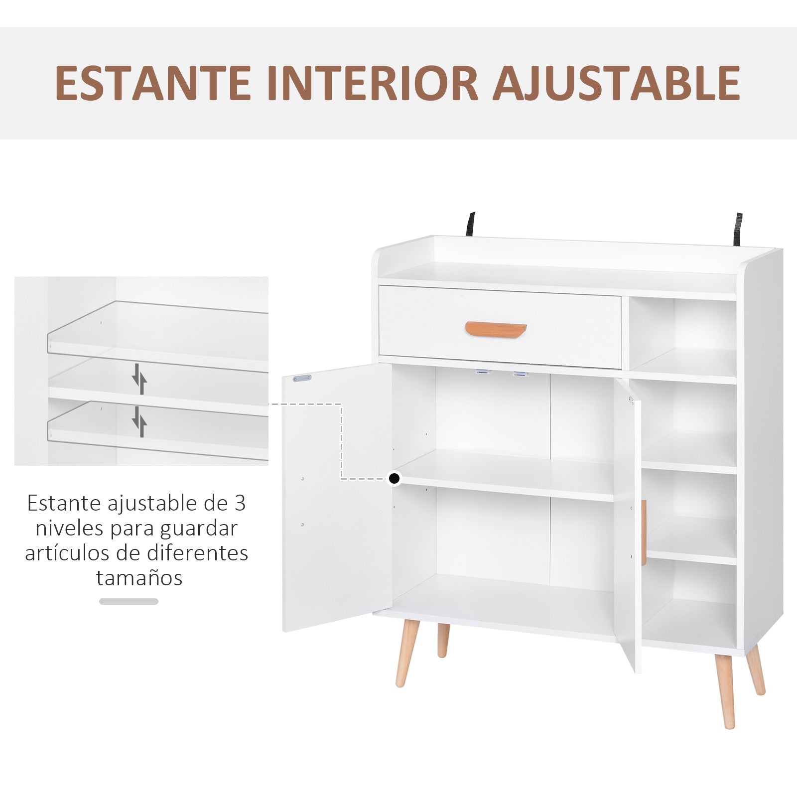Sideboard Buffet Cabinet Console Table Multi-Functional Furniture for Dining Room Living Room Bathroom Hallway 31.5x11.6x37.8 inches
