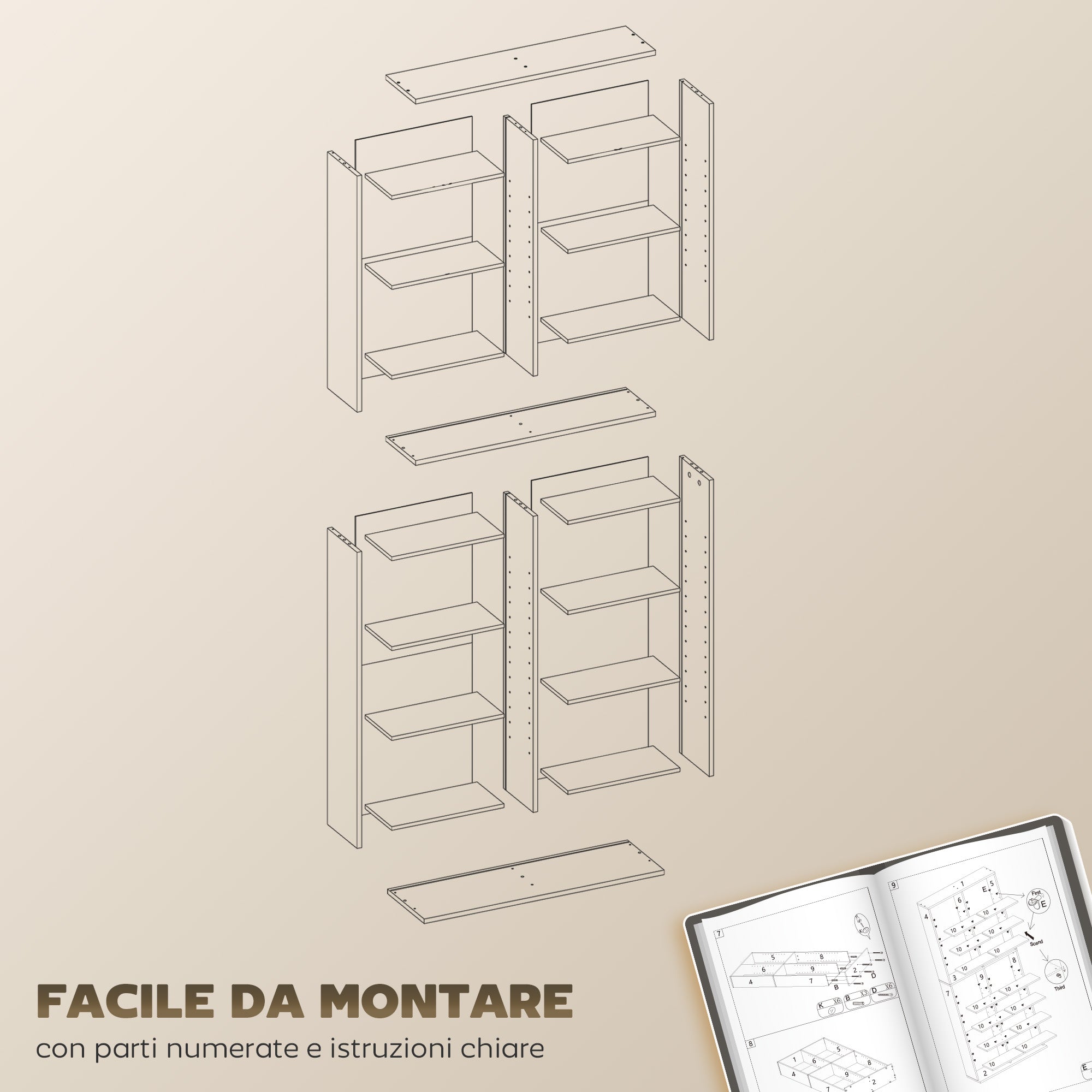 18-Shelf Modern CD Bookshelf for 640 CDs, Chipboard CD Storage Cabinet, 78.5x24x175 cm, Black