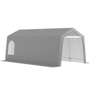 Garage Tent, Waterproof Storage Tent with Doors, Windows, Anti-Dust Bike Cover, Equipment House, Equipment Tent Shed for Outdoor, Patio, Garden, approx. 300 x 600 x 250 cm, Light gray