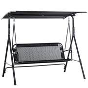 2-Seater Hollywood Swing Chair Outdoor Lounger UV-Resistant High-Quality Metal Tube Adjustable Angle Black