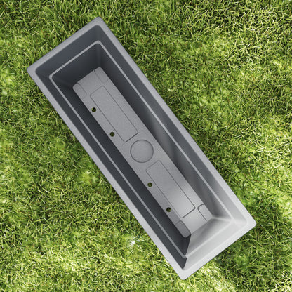 5-Piece Plastic Flower Pot Set, 59 x 21 x 16 cm Stackable Planters Set, Weatherproof Planters, Pots for Indoor and Outdoor, Gray