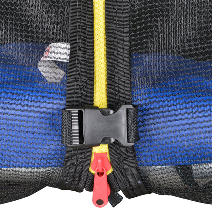 Outdoor Trampoline, Elastic Mat for Children and Adults for Garden with Safety Net, Ladder, and Padded Edge, Garden and Home Games, Ø244x240cm, Blue and Black