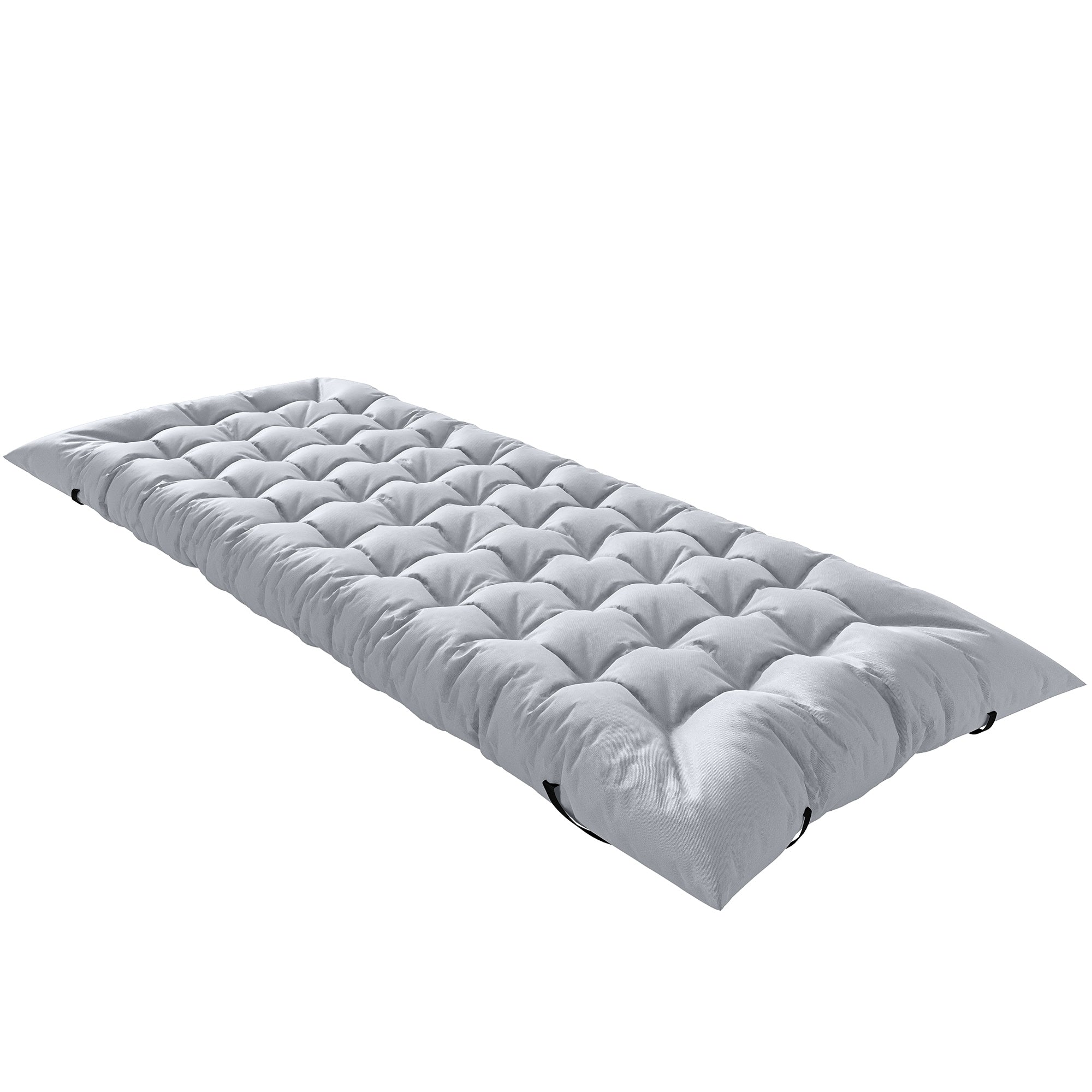 Camping Sleeping Mat — 3.1 in Thick Foldable Foam Mattress with Non-Slip Cover & Straps, 79 x 31.5 in, Light Gray