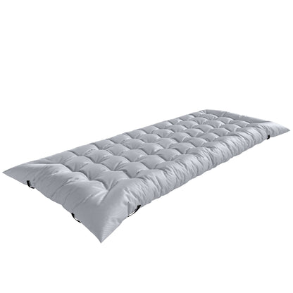 Camping Sleeping Mat — 3.1 in Thick Foldable Foam Mattress with Non-Slip Cover & Straps, 79 x 31.5 in, Light Gray