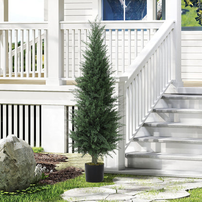 Large Artificial Cypress 120 cm Artificial Plant, Artificial Plants in Pot, UV Resistant Artificial Cypress Tree Decor for Living Room Bedroom Office Balcony