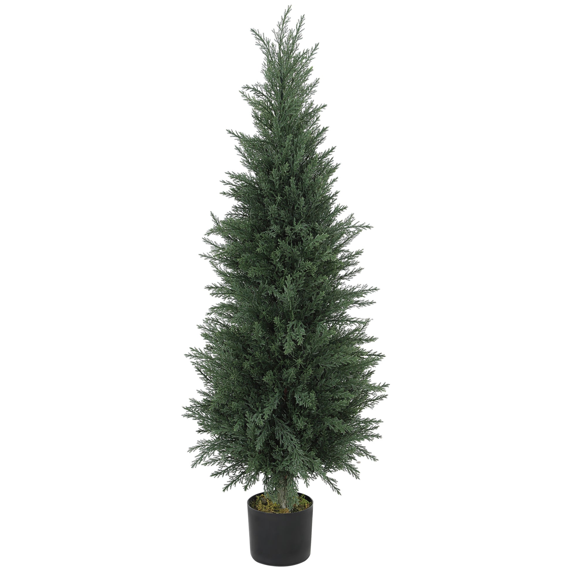 Large Artificial Cypress 120 cm Artificial Plant, Artificial Plants in Pot, UV Resistant Artificial Cypress Tree Decor for Living Room Bedroom Office Balcony