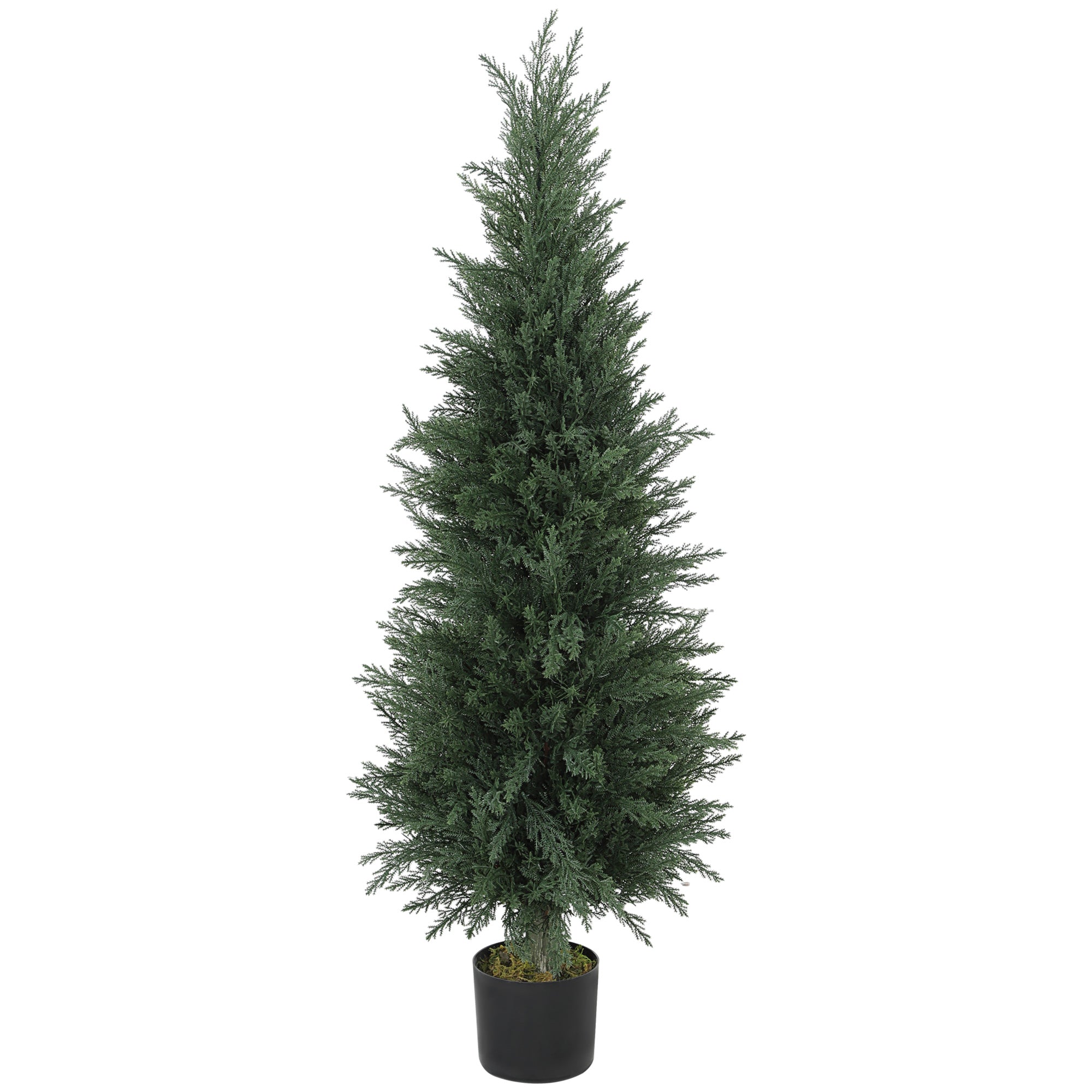 Large Artificial Cypress 120 cm Artificial Plant, Artificial Plants in Pot, UV Resistant Artificial Cypress Tree Decor for Living Room Bedroom Office Balcony