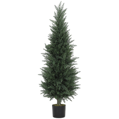 Large Artificial Cypress 120 cm Artificial Plant, Artificial Plants in Pot, UV Resistant Artificial Cypress Tree Decor for Living Room Bedroom Office Balcony