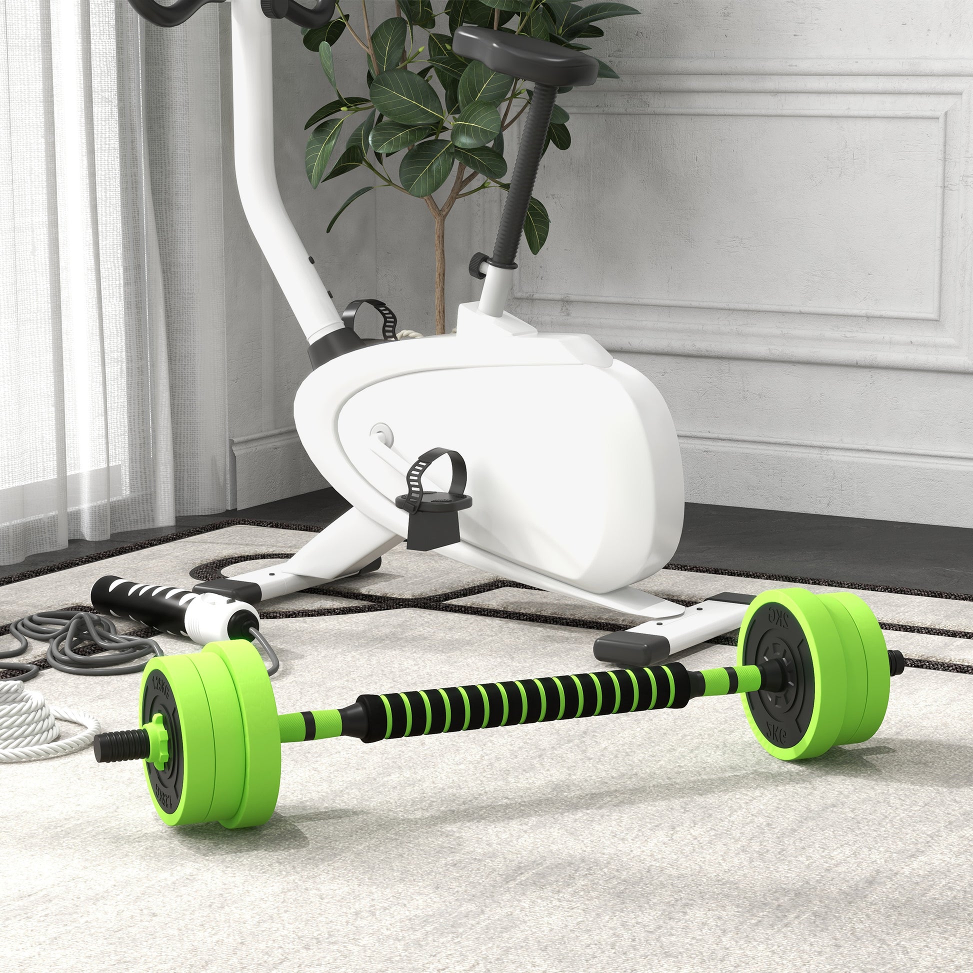 SPORTNOW 4 in 1 Dumbbell Set 20kg Adjustable Dumbbell & Barbell Kettlebell Push-Up Handles Professional Dumbbell Strength Training and Weightlifting for Home Fitness