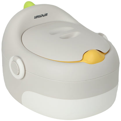 3-in-1 Children's Potty, Removable Potty, Potty with Handles, for Children 6-72 Months, Up to 50 kg Capacity, Plastic, Faux Leather, Gray