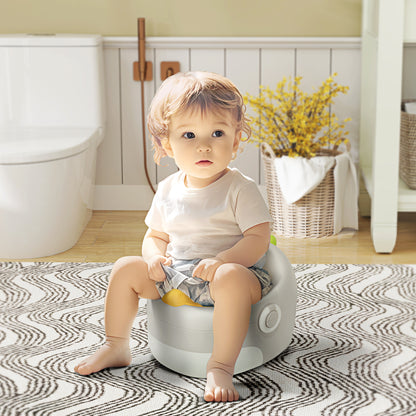 3-in-1 Children's Potty, Removable Potty, Potty with Handles, for Children 6-72 Months, Up to 50 kg Capacity, Plastic, Faux Leather, Gray