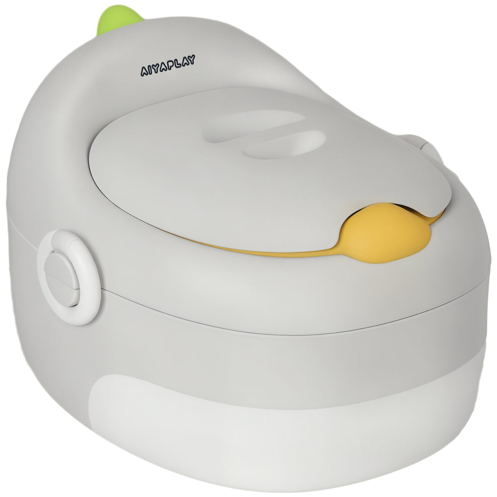 AIYAPLAY 3-in-1 Kindertopf, abnehmbar Kindertöpfchen, Töpfchen mit Griffe, für Kinder 6-72 Monaten, bis 50 kg belastbar, Kunststoff, Kunstleder, Grau
