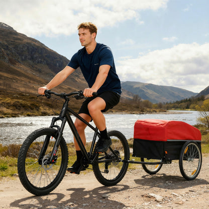 SPORTNOW Bike Trailer 170 L Cargo Trailer with Hitch, Rain Cover, 20" Quick-Release Air Wheels, Up to 40 kg
