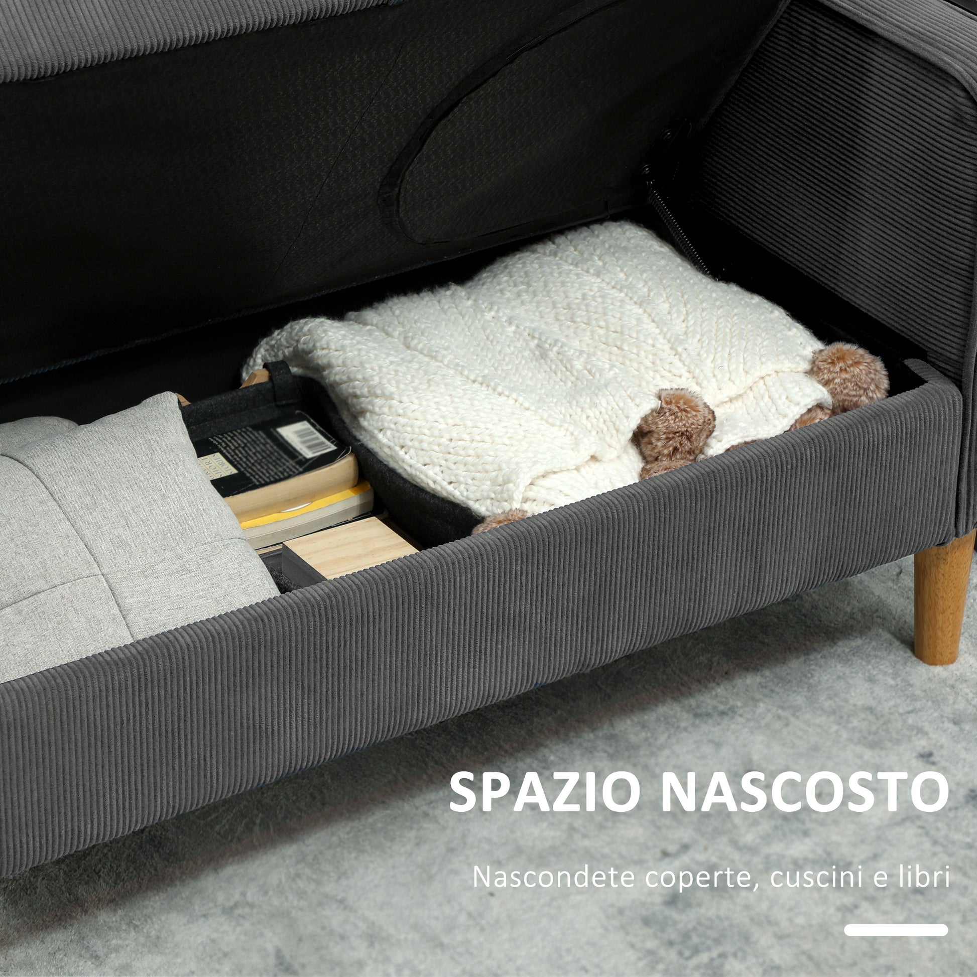 Modern 2-Seater Fabric Sofa with Armrests and 2 Removable Cushions, 2-Seater Sofa with Storage Space and Wooden Legs for Living Room, Lounge, Home, and Office, 140x63x79 cm, Gray