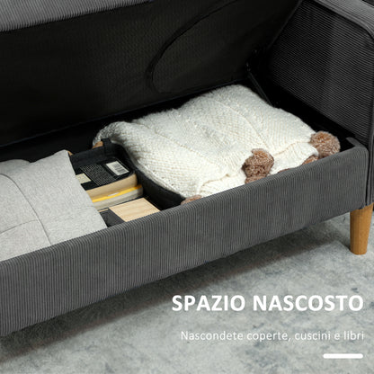Modern 2-Seater Fabric Sofa with Armrests and 2 Removable Cushions, 2-Seater Sofa with Storage Space and Wooden Legs for Living Room, Lounge, Home, and Office, 140x63x79 cm, Gray
