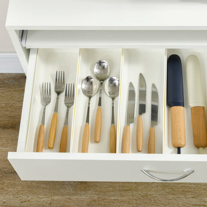 Kitchen Pantry Sideboard Buffet Cabinet with 4 Doors Sliding Tray Adjustable Shelf Drawer Open Microwave Worktop 70x40x180 cm White