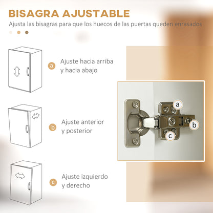 Kitchen Pantry Sideboard Buffet Cabinet with 4 Doors Sliding Tray Adjustable Shelf Drawer Open Microwave Worktop 70x40x180 cm White