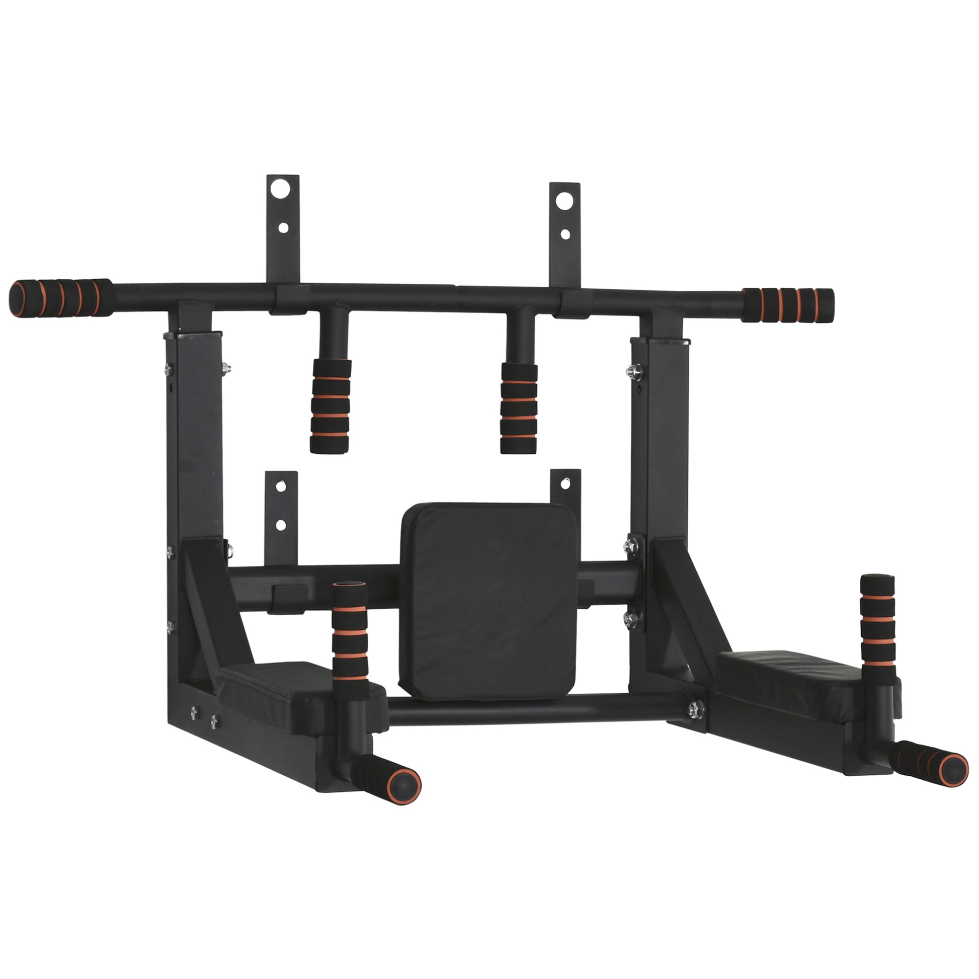 Wall Mounted Pull Up Bar with Padding Steel Multi-functional Pull Up Bar for Fitness Home Training Adults Max Load 120 kg 93x72x48 cm Black